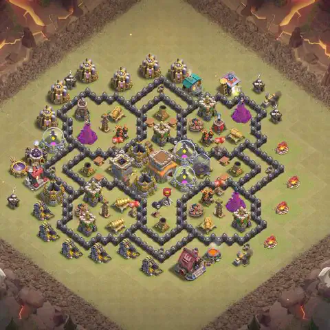 TH8 anti air anti 3-star war base layout #167