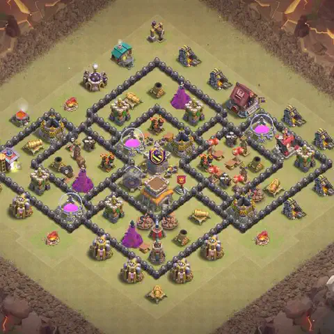 TH8 anti air anti 3-star war base layout #176