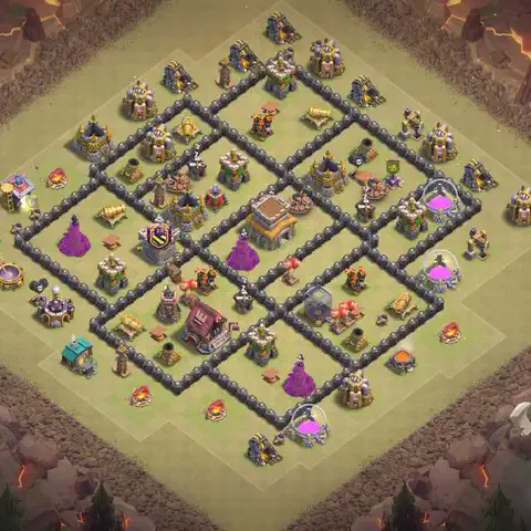 TH8 anti dragon anti 3-star war base layout #179