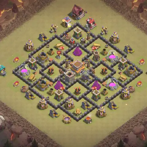 TH8 anti dragon anti 3-star war base layout #182