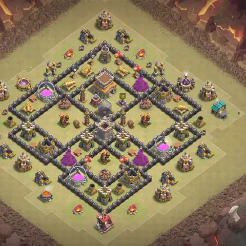 TH8 anti air anti 3-star war base layout #185