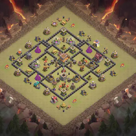 TH8 anti dragon anti 3-star war base layout #188
