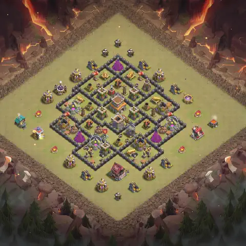 TH8 anti dragon anti 3-star war base layout #191