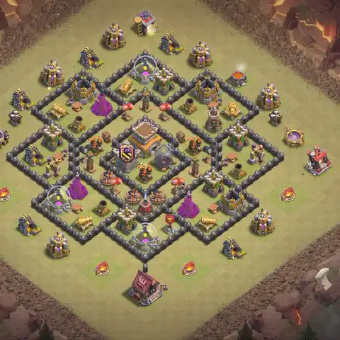 TH8 anti air anti 3-star war base layout #194