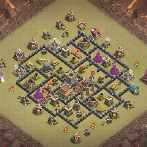 TH8 anti air anti 3-star war base layout #200