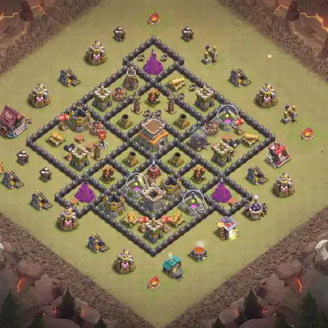 TH8 anti dragon anti 3-star war base layout #203