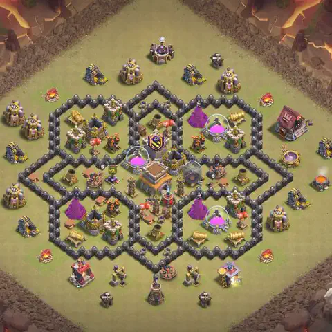 TH8 anti air anti 3-star war base layout #206