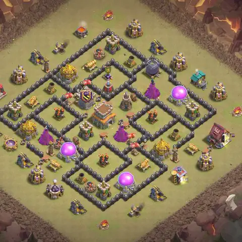 TH8 anti air anti 3-star war base layout #215