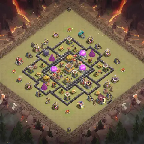 TH8 anti dragon anti 3-star war base layout #218