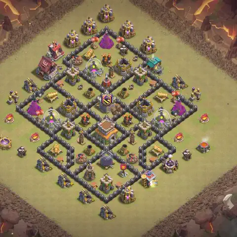 TH8 anti dragon anti 3-star war base layout #221