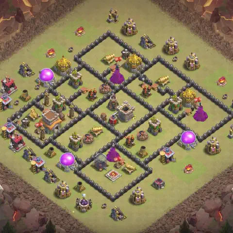 TH8 anti air cwl war base layout #001