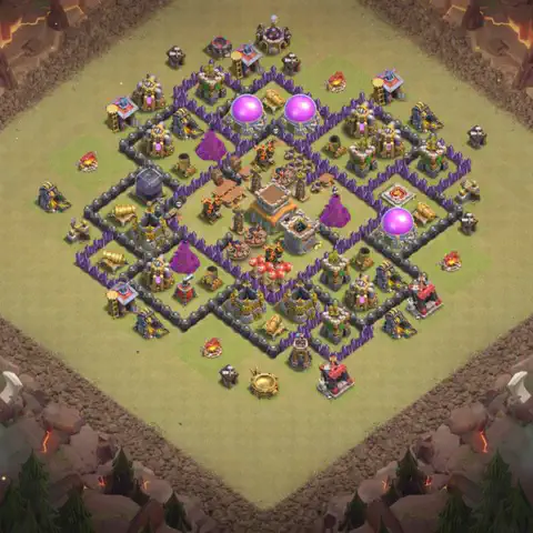 TH8 anti air cwl war base layout #016