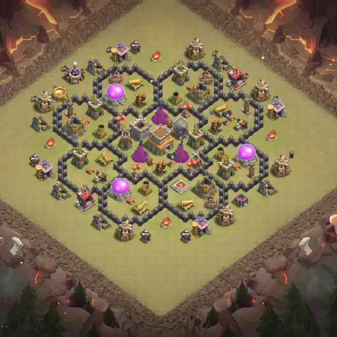 TH8 anti dragon cwl war base layout #019