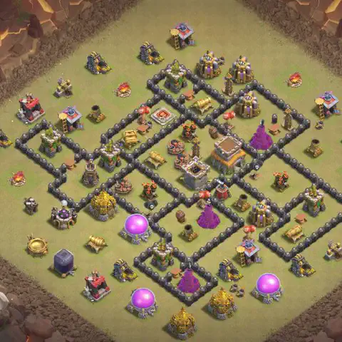 TH8 anti dragon cwl war base layout #022