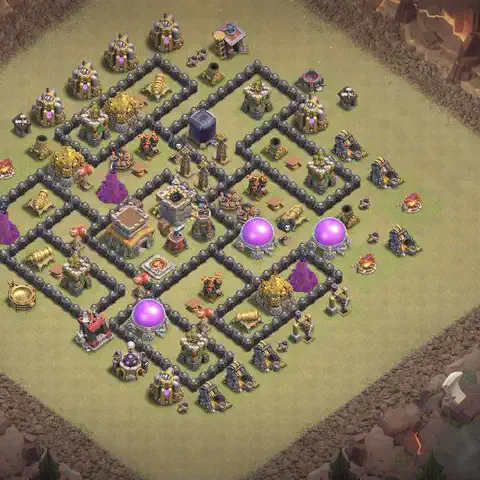 TH8 anti air cwl war base layout #025