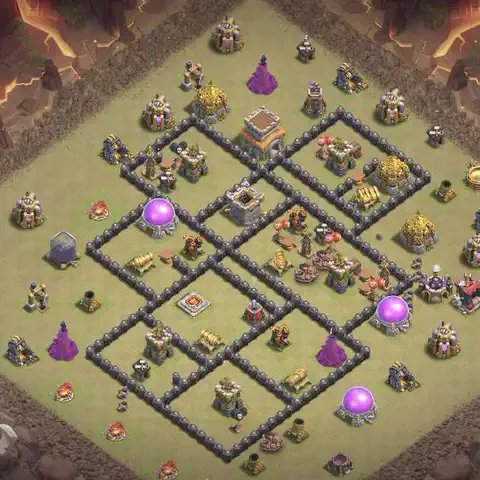 TH8 anti dragon cwl war base layout #031