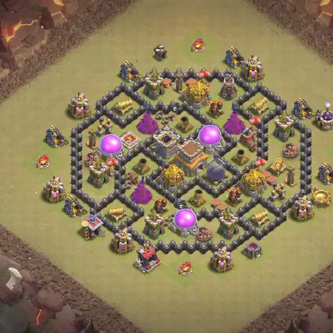TH8 anti air cwl war base layout #034
