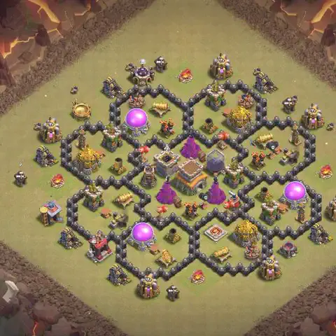 TH8 anti dragon cwl war base layout #037