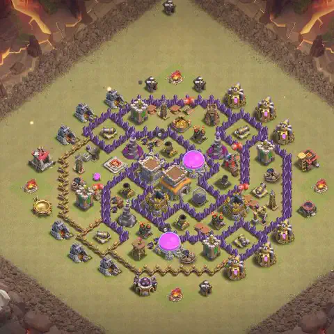 TH8 anti dragon cwl war base layout #040