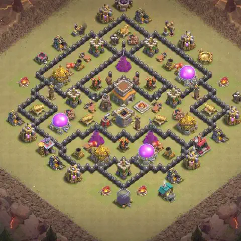 TH8 anti dragon cwl war base layout #046