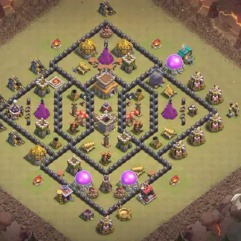 TH8 anti air cwl war base layout #049