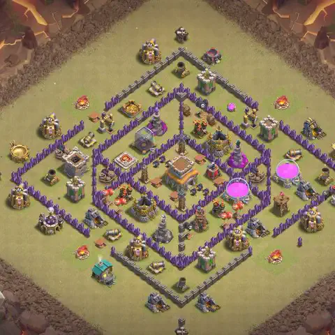 TH8 anti air cwl war base layout #052