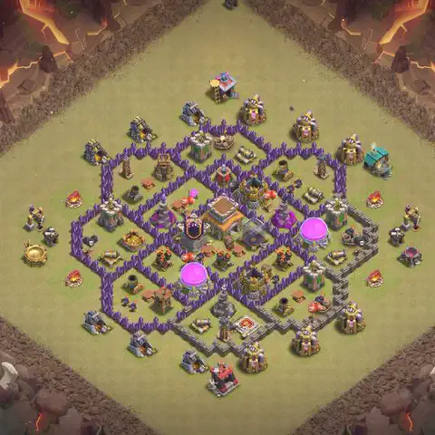 TH8 anti dragon cwl war base layout #055