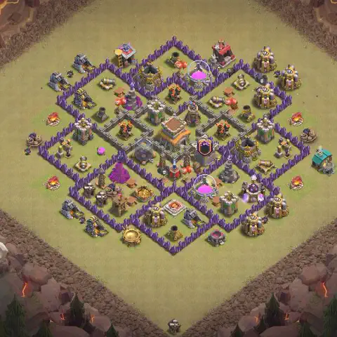 TH8 anti air cwl war base layout #058