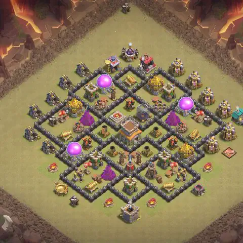 TH8 anti air cwl war base layout #061