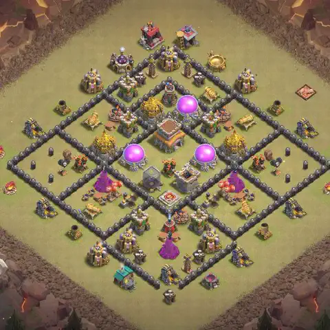 TH8 anti dragon cwl war base layout #064