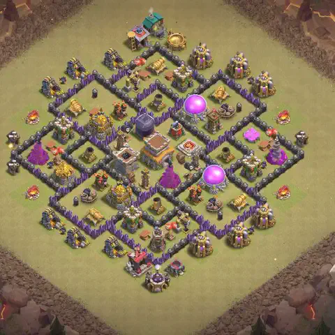 TH8 anti air cwl war base layout #070