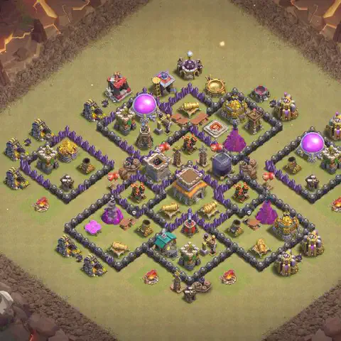 TH8 anti dragon cwl war base layout #073