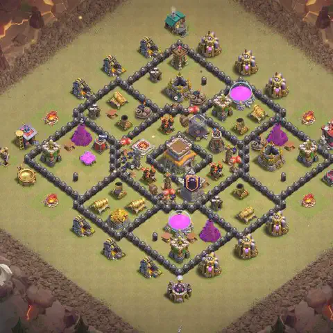 TH8 anti air cwl war base layout #076