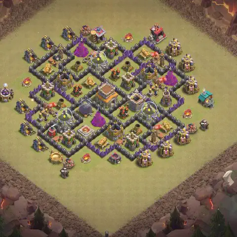 TH8 anti dragon cwl war base layout #082
