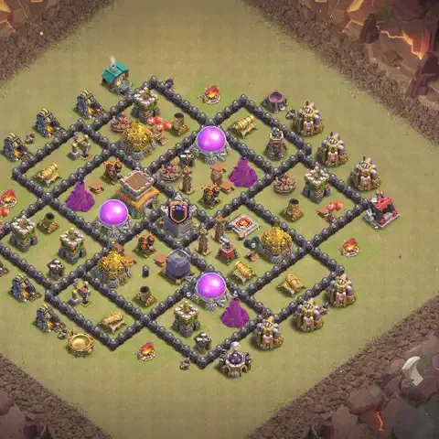 TH8 anti air cwl war base layout #085