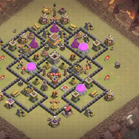 TH8 anti dragon cwl war base layout #091