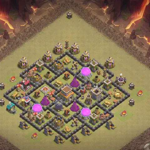 TH8 anti air cwl war base layout #094