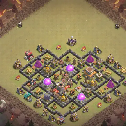 TH8 anti dragon cwl war base layout #097
