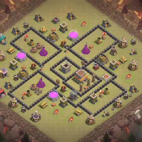 TH8 anti air cwl war base layout #100