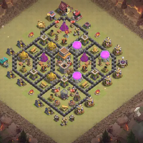 TH8 anti dragon cwl war base layout #103