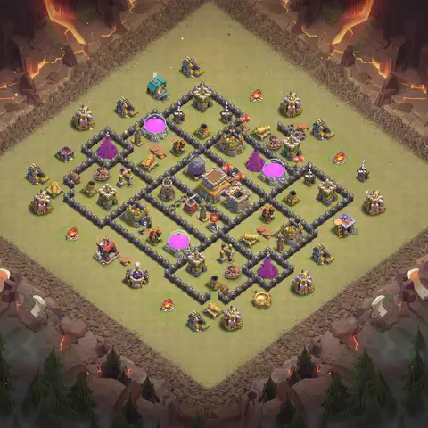 TH8 anti air cwl war base layout #106