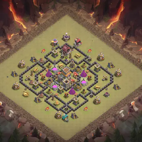 TH8 anti dragon cwl war base layout #112