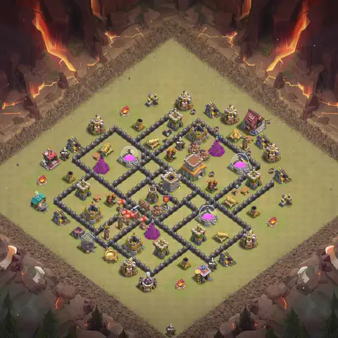 TH8 anti air cwl war base layout #115