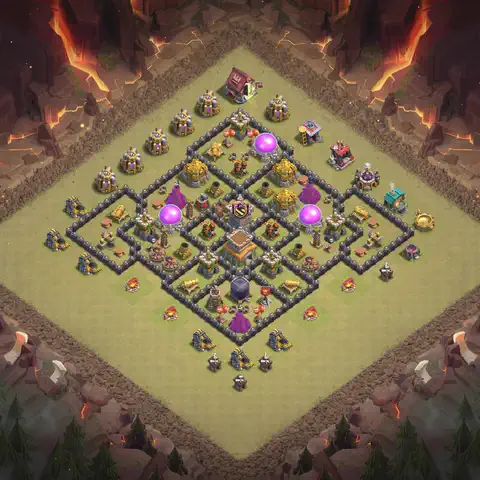 TH8 anti dragon cwl war base layout #118