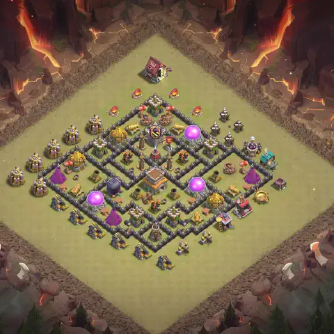 TH8 anti dragon cwl war base layout #121