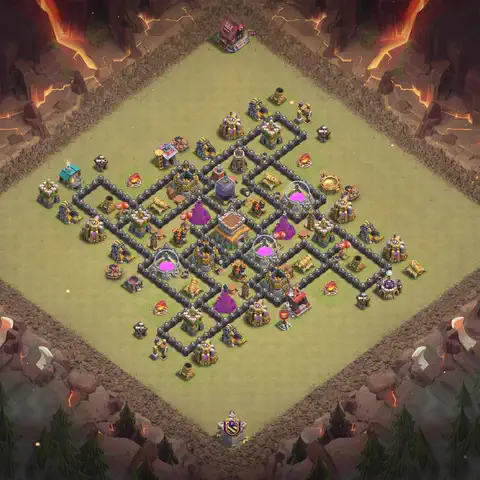 TH8 anti air cwl war base layout #124