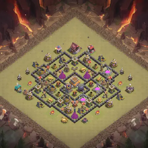 TH8 anti dragon cwl war base layout #127