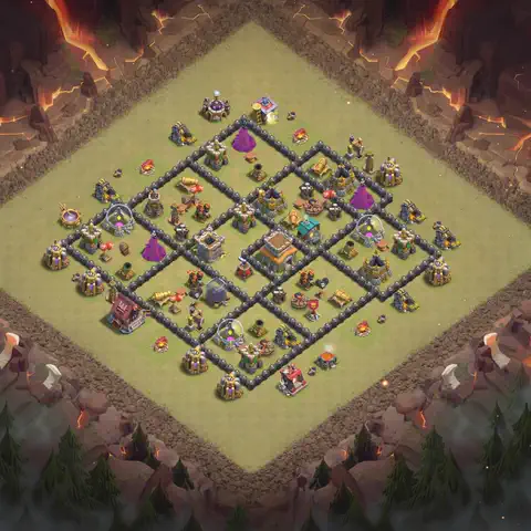 TH8 anti air cwl war base layout #133
