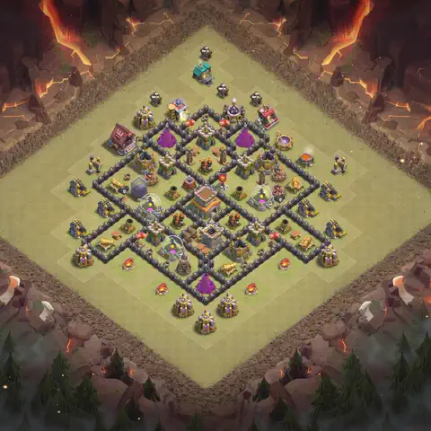 TH8 anti dragon cwl war base layout #136
