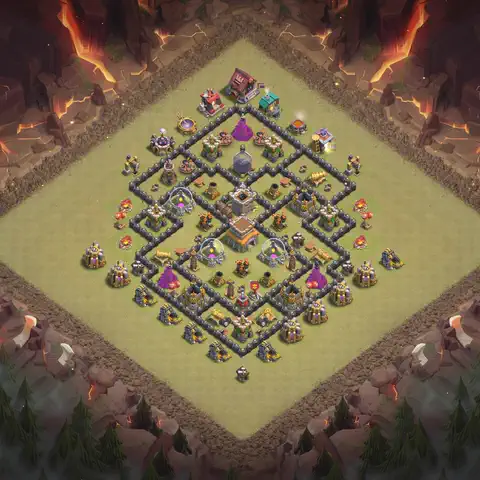TH8 anti air cwl war base layout #139